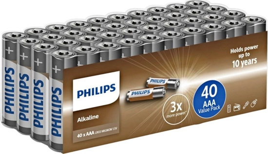 Picture of Philips Philips Alkaline AAA Batteries - 40-pack