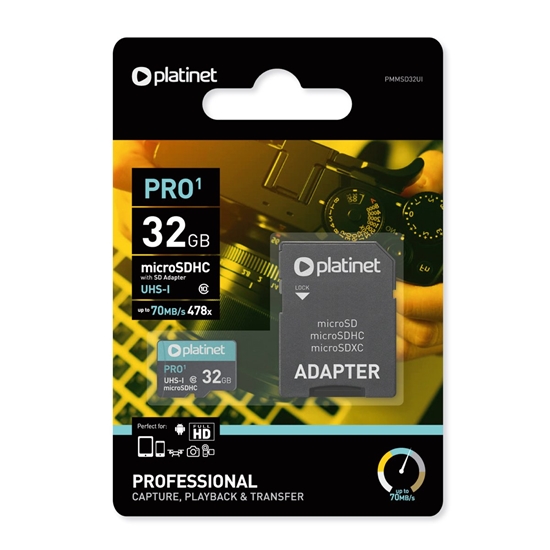 Picture of Platinet PRO1 32GB Micro SDHX Class 10 Atmiņas Kar