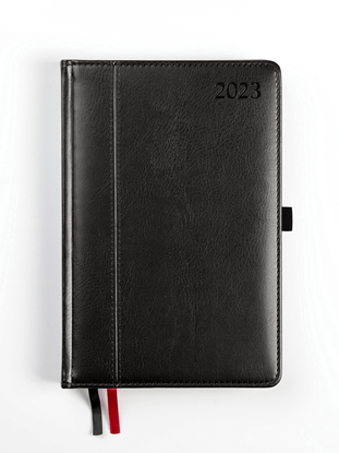 Изображение Plānotājs AMBASSADOR BLACK EDITION 2026, PU, A5, diena, melna krāsa (Latviešu valodā)