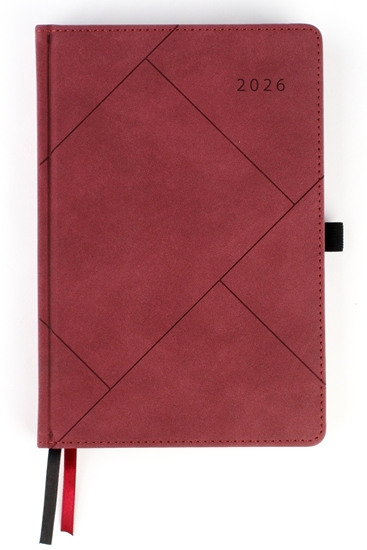 Изображение Plānotājs FASHION SPECIAL EDITION 2026, PU, A5, diena, ķiršu krāsa (Latviešu valodā)