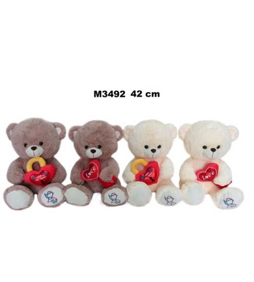 Picture of Plīša lacis 42 cm (M3492) ar sirdi un LOVE uzrakstu 152381 dažādas