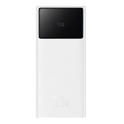 Изображение Powerbank Baseus Baseus Star-Lord Digital Display Fast Charge Power Bank 20000mAh 22.5W WhiteWith Simple Series Charging Cable USB to Type-C 3A 0.3m WhiteOverseas Edition