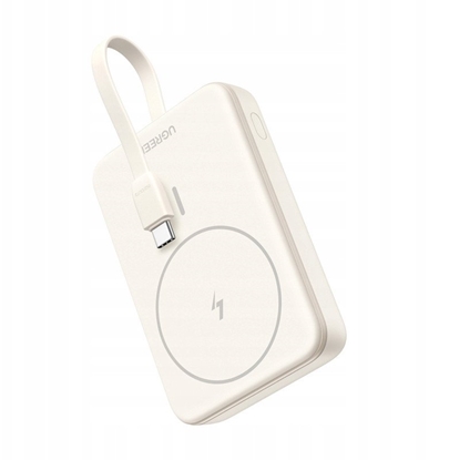 Attēls no Powerbank magnetyczny 10000mAh Ugreen PB760, wbudowany kabel, 20W (beowy)
