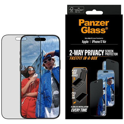 Picture of PanzerGlass Privacy BK Rahmen iP 17 Air UWF Fastfit