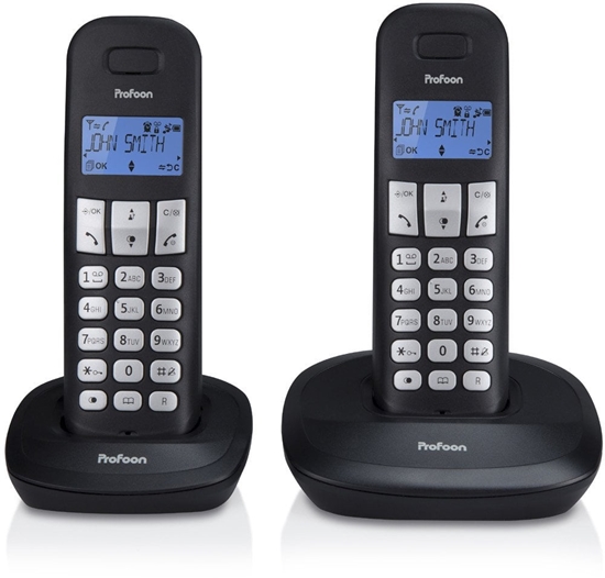 Изображение PROFOON PDX-1120 - DECT-Telefon mit 2 Mobilteilen, schwarz
