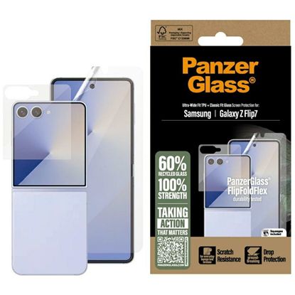 Attēls no Protective Set PanzerGlass FlipFoldFlex 2-in-1 Classic Fit Glass + Ultra-Wide Fit TPU Film for Samsu
