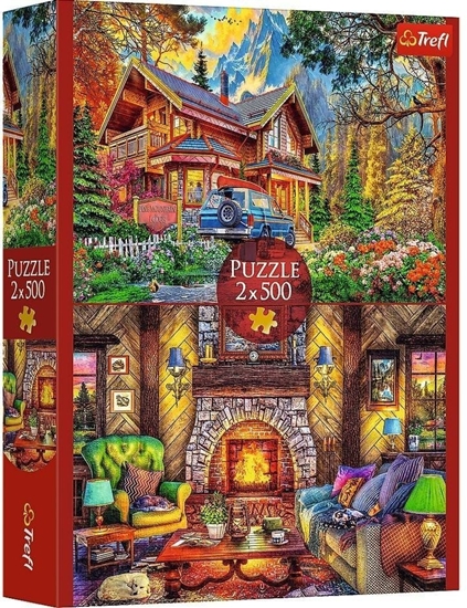 Изображение Puzzle 2x500 Wycieczka w góry TREFL