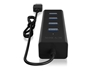 Picture of Raidsonic 4 port USB 3.0 hub IB-HUB1409-U3 Black