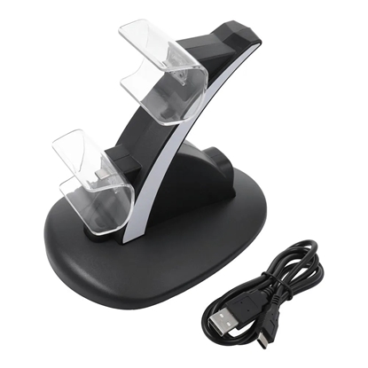 Изображение Riff HP253 PS5 kontrolieru uzlādes statīvs dok-stacija Black