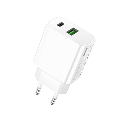 Attēls no Rock Wall charger T43  - USB + Type C - QC 3.0 PD 