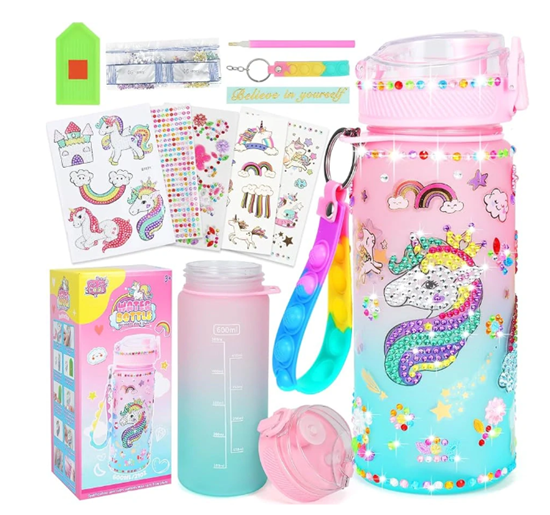 Picture of RoGer Unicorn Water Bottle + Accessories 600ml