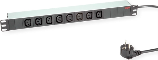 Picture of Roline 19" PDU for Cabinets 8x 3600W, IEC320 C13 - German Type M, Aluminium, 2 m