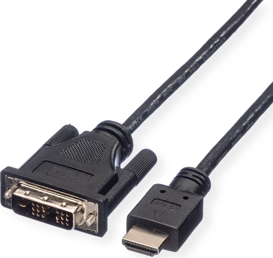 Picture of Roline DVI Cable, DVI (18+1) - HDMI, M/M, black, 5 m