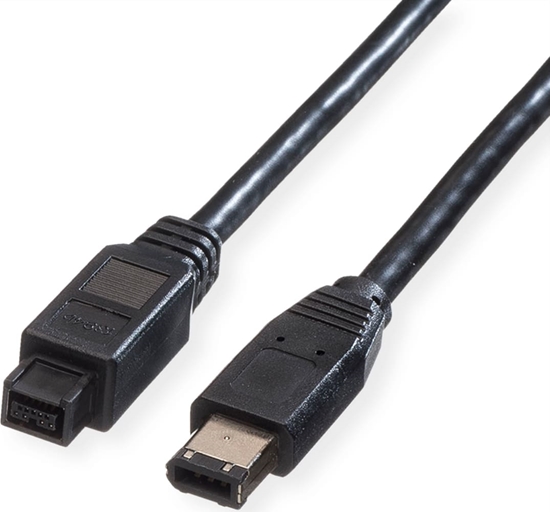 Picture of Roline IEEE1394b FireWire Cable, 9/6-pin, A-B, black, 1.8 m