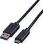 Picture of Roline USB 3.2 Gen 1 Cable, A-C, M/M, black, 0.5 m