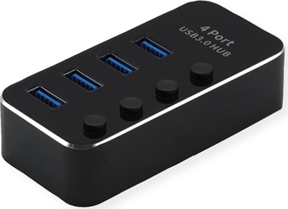 Picture of Roline USB 3.2 Gen 1 Hub, 4 Ports, switchable, black