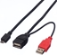 Attēls no Roline USB2.0 Y Cable, 2x Type A M/F - 1x MicroB M, 1m