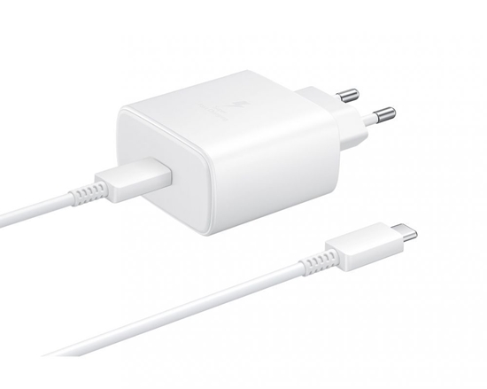 Picture of Samsung EP-TA845EWE + EP-DW767JWE Samsung 45W Travel Charger + USB-C/USB-C Data Cable White (OOB Bulk)