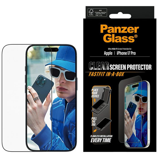 Picture of PanzerGlass iP 17 Pro UWF Fastfit with Black Frame