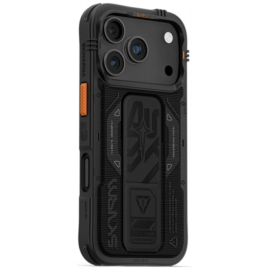 Picture of Skinarma Phantom Case for iPhone 17 Pro Magnetic Charging + Grip Stand Black