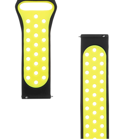 Picture of Tactical 20mm Double Silicone Watch Band Black Yellow