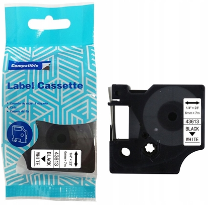 Picture of Tama DYMO D1 43613 6mm x 7m S0720780 czarny na biaym zamiennik