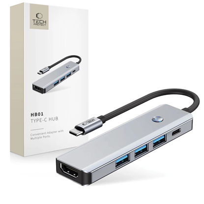 Attēls no Tech-Protect HB01 HUB Adapter 5in1 USB-C + USB3.0 