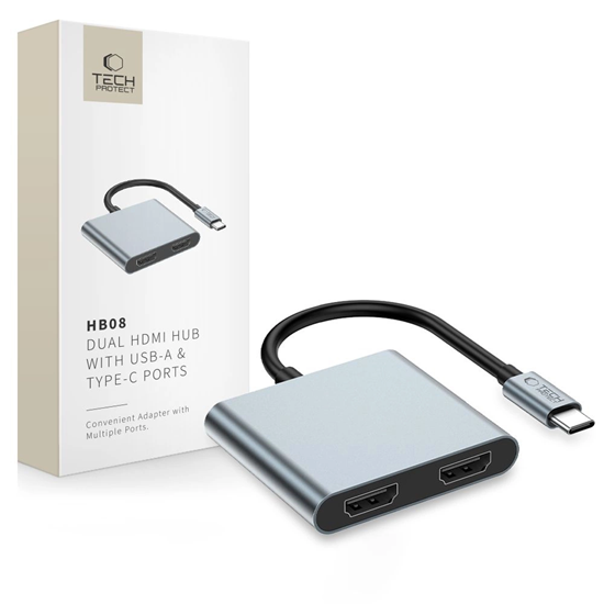 Изображение Tech-Protect HB08 4in1 USB-C + USB2.0 + 2 x HDMI 4
