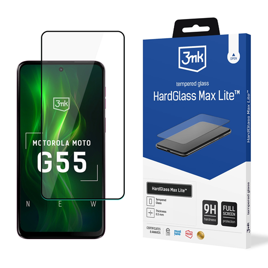 Picture of Tempered glass 3mk HardGlass Max Lite Black for Mo