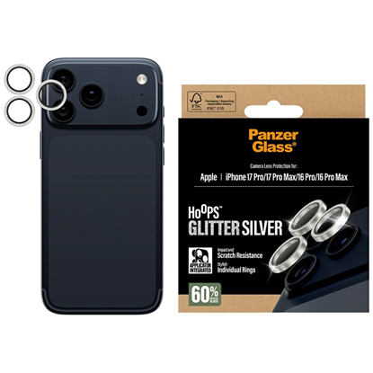 Picture of PanzerGlass Tempered glass lens protector Hoops Glitter for iPhone 17 Pro / 17 Pro Max / 16 Pro