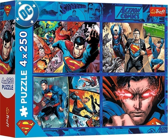 Изображение Trefl Puzzle DC Odwaga Supermana 4x250 elementów