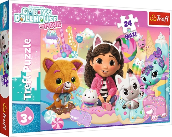 Изображение Trefl Puzzle Maxi Koci Domek Gabi, Koci wiat Gabby 24 elementy (14381)