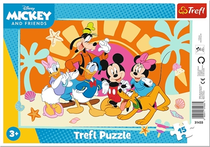 Изображение Trefl Puzzle ramkowe Myszka Miki, Ciekawostki Miki 15 elementów (31433)