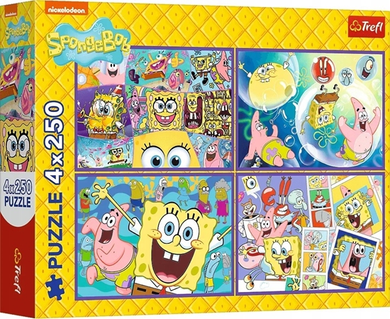 Изображение Trefl Puzzle Szalony wiat SpongeBoba 4x250 elementów (13342)