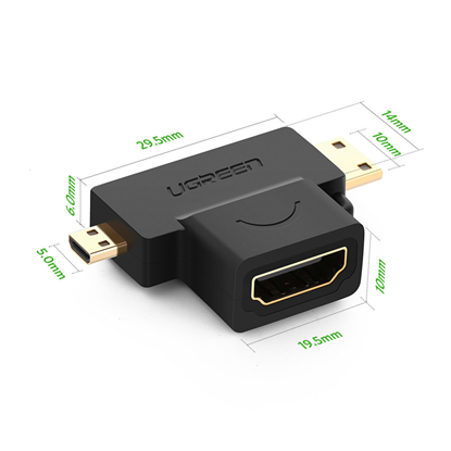 Attēls no UGREEN 20144 adapteris mini | micro HDMI uz HDMI m