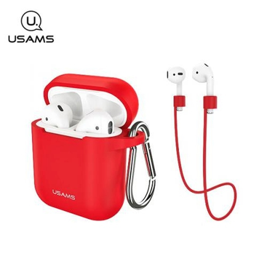 Изображение USAMS Etui ochronne do AirPods siliconczerwony|red