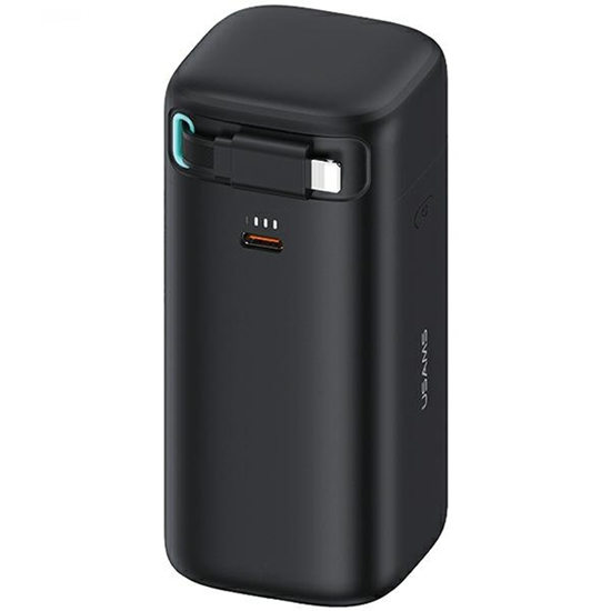 Picture of USAMS Powerbank ze zwijanym kablem Lightning 18000