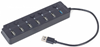 Picture of USB Centrmezgls Gembird 7-port USB 3.1 with Switches Black
