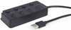 Picture of USB Centrmezgls Gembird USB 2.0 4-port Hub with Switches Black