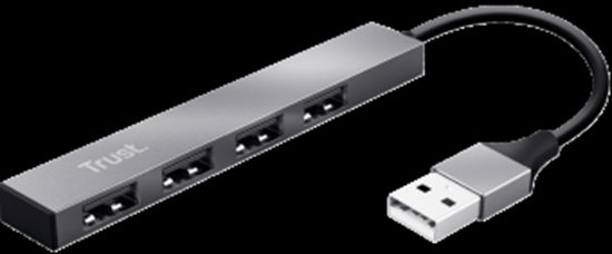 Picture of USB Centrmezgls Trust Halyx Aluminium 4-Port Mini USB Hub Silver