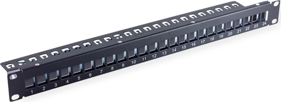 Изображение Value 19” Blank Patch Panel, Cat.6A (Class EA), 24 ports, unshielded, 1U, 1-piece-type, black
