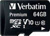 Изображение Verbatim microSDXC          64GB Class 10 UHS-I incl Adapt. 44084