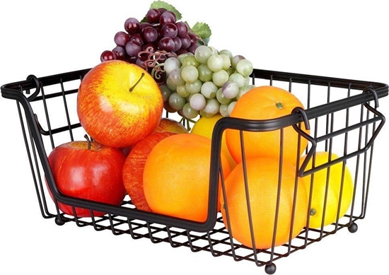Picture of Vilde Koszyk na owoce i warzywa metalowy czarny loft 32x20x13,5 cm