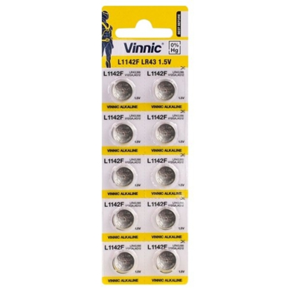 Attēls no VINNIC Alkaline batteries. 10 pcs set (LR43 -AG12)