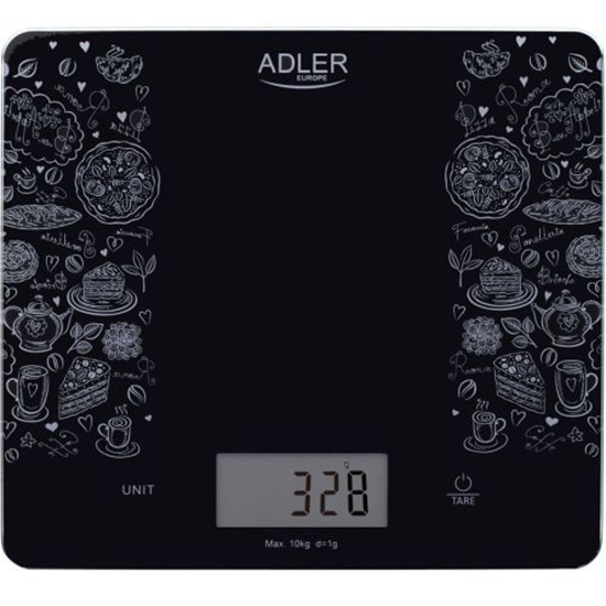 Изображение Adler | Kitchen scale | AD 3171 | Maximum weight (capacity) 10 kg | Graduation 1 g | Display type LCD | Black