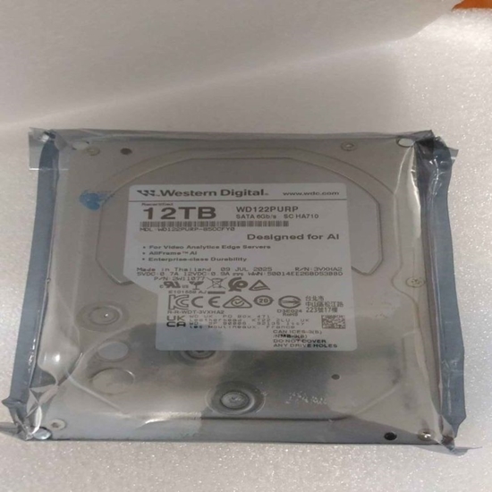 Изображение Western Digital SALE OUT. WD Purple Pro Smart Video Hard Drive, 12TB, 3.5", HDD | Hard Drive | Purple Pro WD122PURP | 7200 RPM | 12000 GB | REFURBISHED