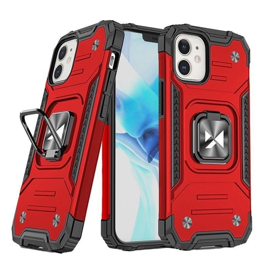 Изображение Wozinsky - Wozinsky Ring Armor case for iPhone 14 armored cover magnetic holder ring red