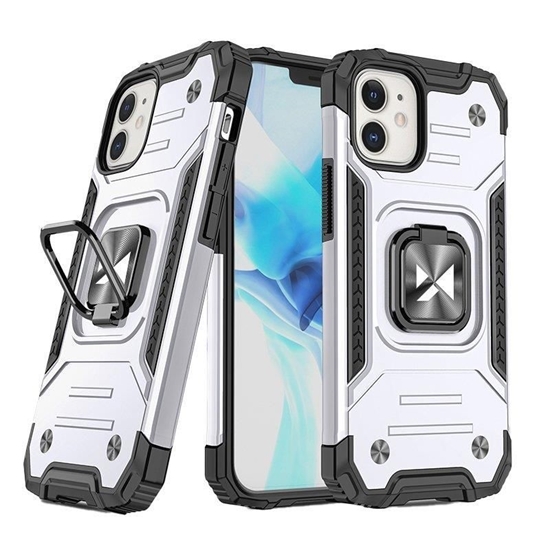 Picture of Wozinsky - Wozinsky Ring Armor case for iPhone 14 armored cover magnetic holder ring silver