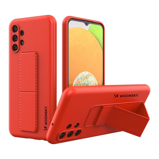 Изображение Wozinsky Wozinsky Kickstand Case Silicone Stand Cover for Samsung Galaxy A13 5G Red