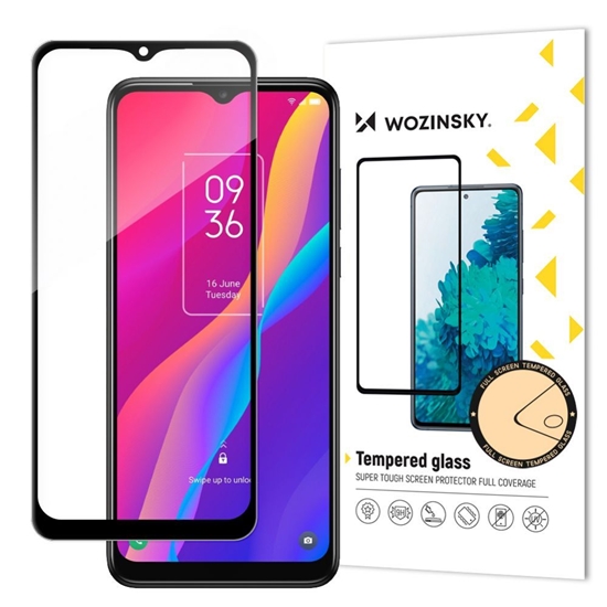 Изображение Wozinsky Wozinsky super tough Full Glue tempered glass full screen with Case Friendly TCL 30E black frame